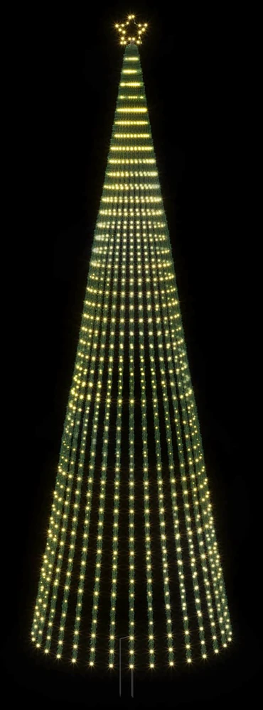 LED Kalėdų medis 500 cm 1524 LED Šilta balta Plienas Juoda