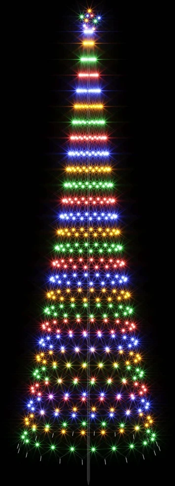 LED Kalėdų medis 500 cm 550 LED Įvairių spalvų Geležis Juoda