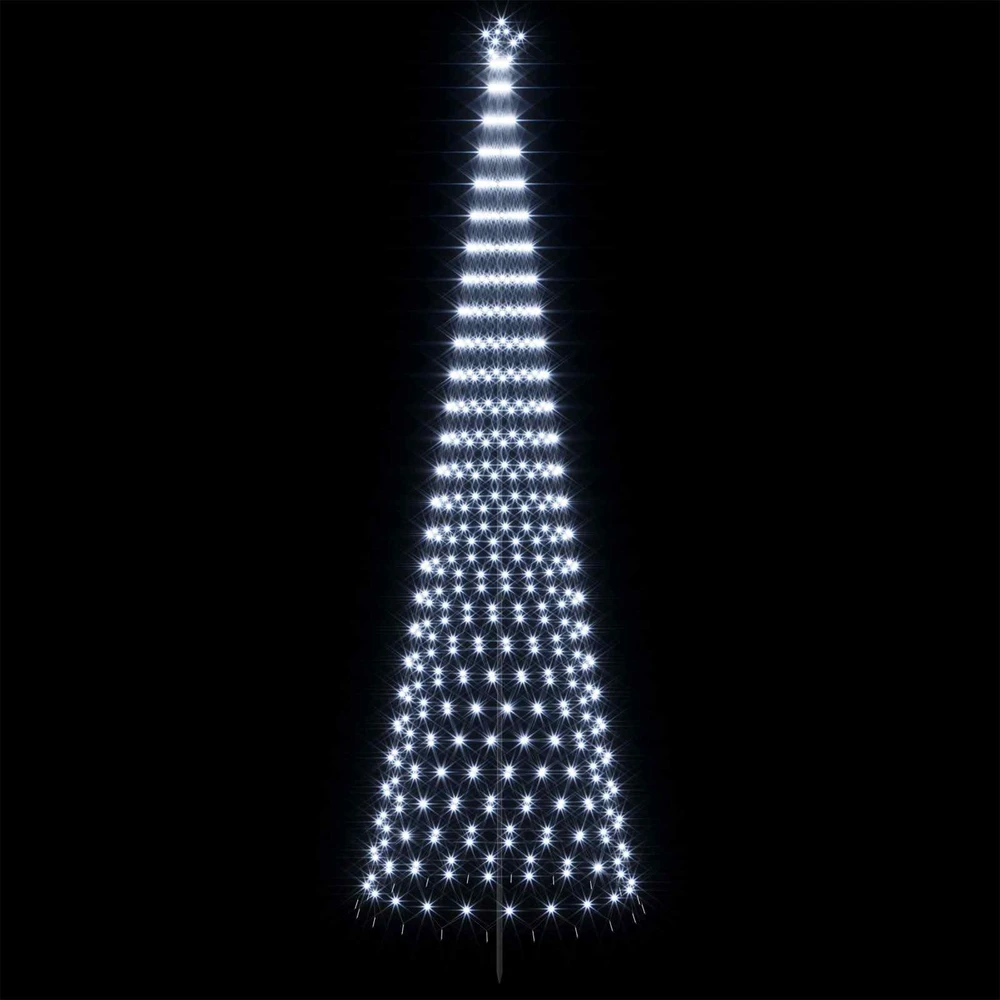 LED Kalėdų medis 500 cm 550 LED Šalta balta Geležis Juoda