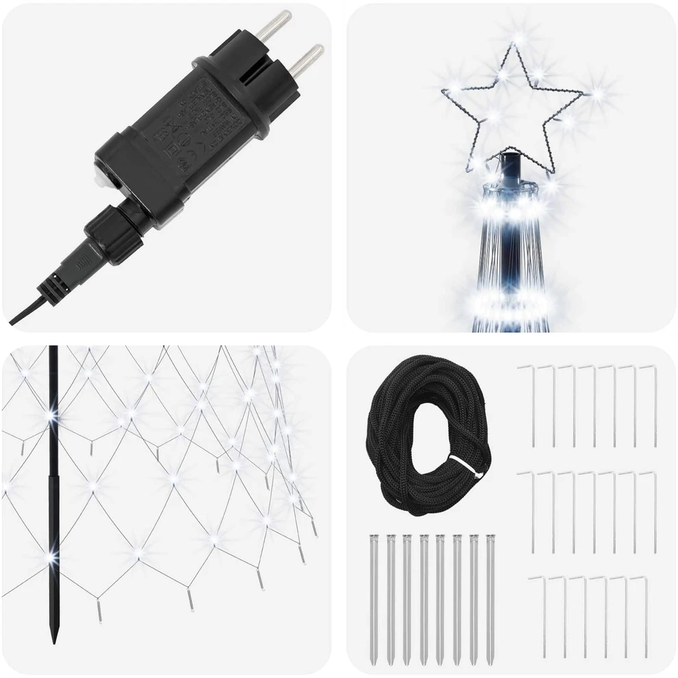LED Kalėdų medis 500 cm 550 LED Šalta balta Geležis Juoda