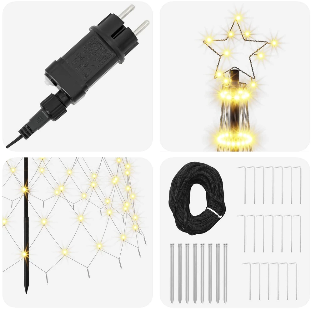 LED Kalėdų medis 500 cm 550 LED Šilta balta Geležis Juoda