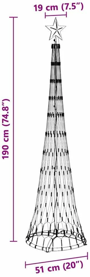 LED Kalėdų medis Įvairiaspalvis 51 x 51 x 190 cm metalas