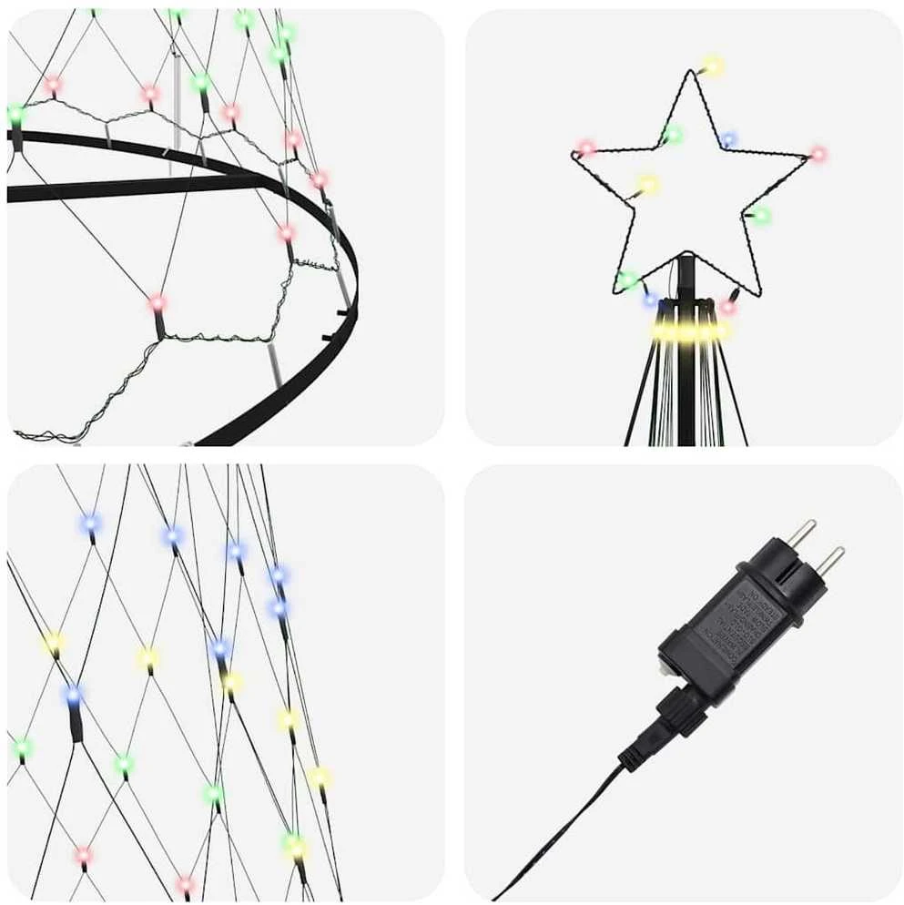 LED Kalėdų medis Įvairiaspalvis 399 cm metalas