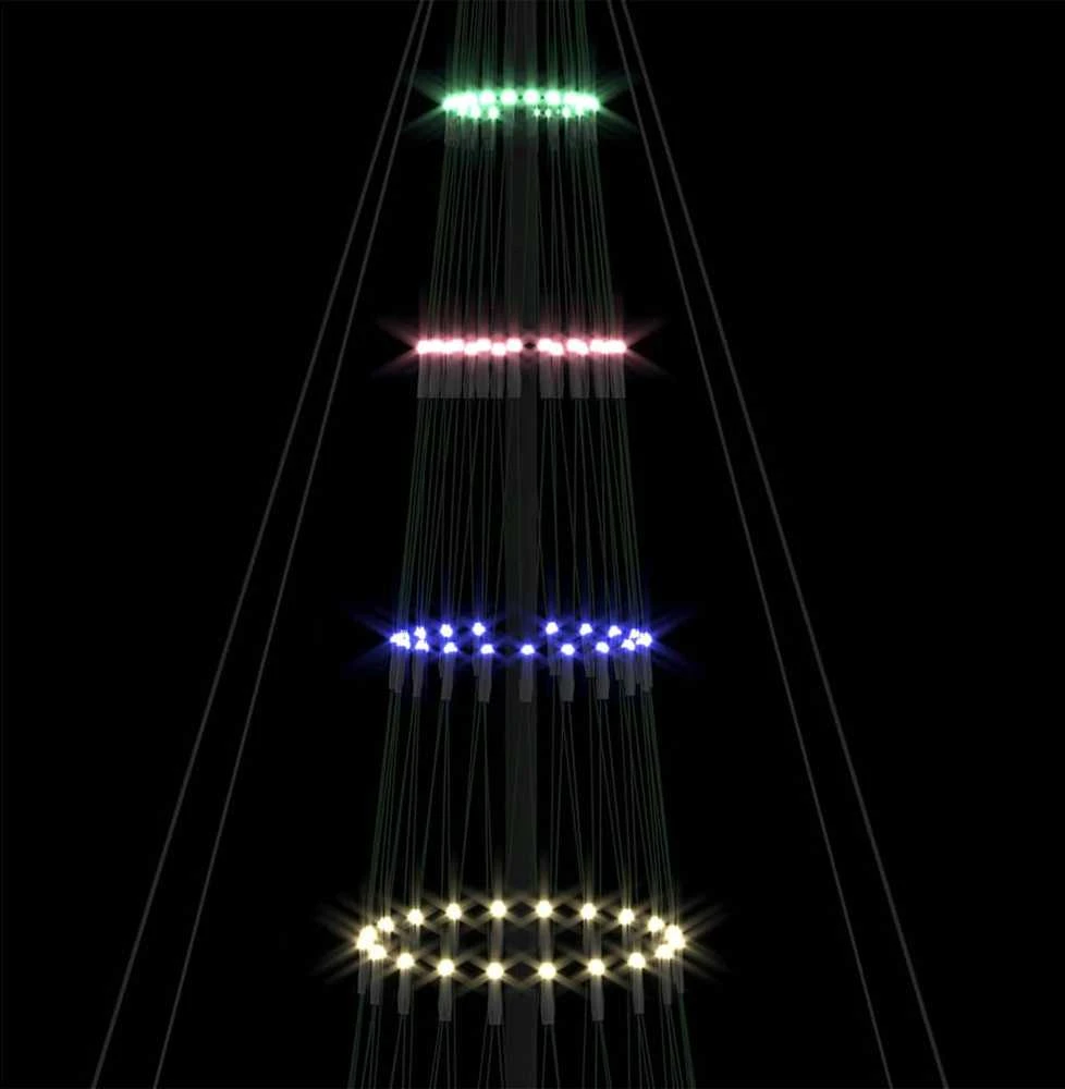 LED Kalėdų medis Įvairiaspalvis 399 cm metalas
