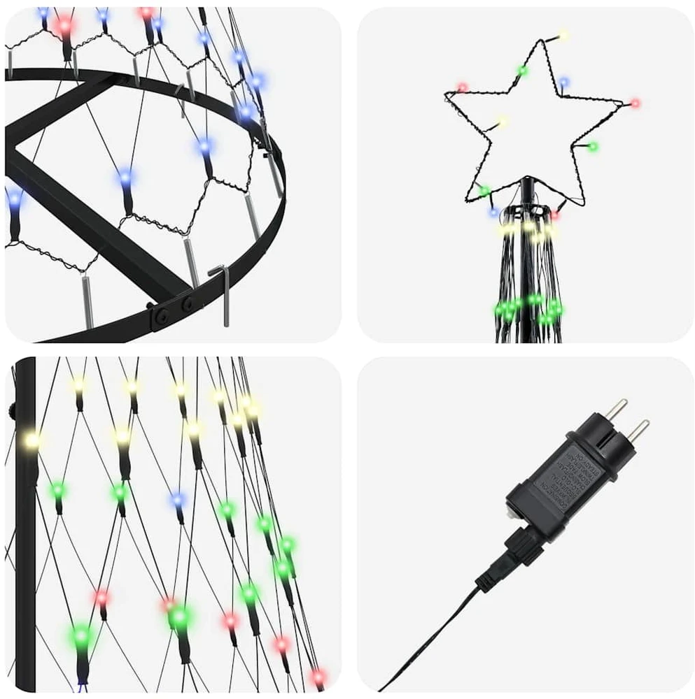 LED Kalėdų medis Įvairiaspalvis 180 cm metalas