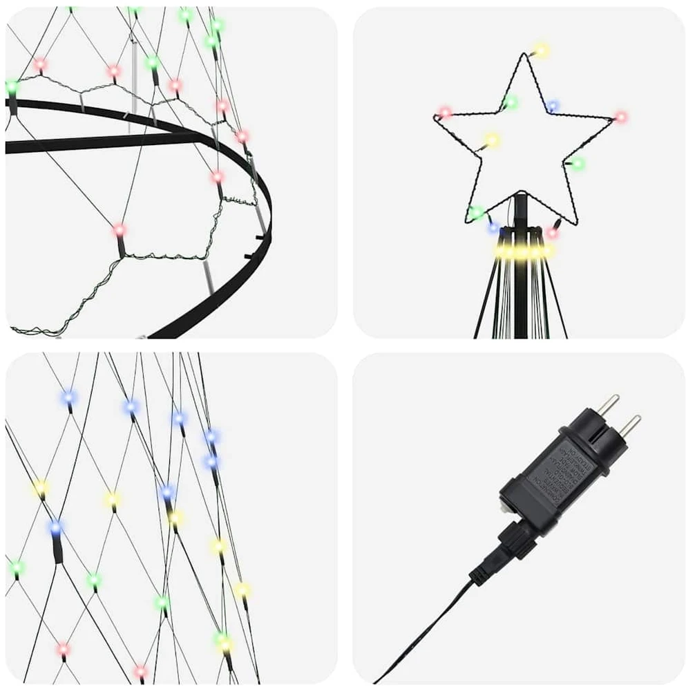 LED Kalėdų medis Įvairiaspalvis 400 cm metalas