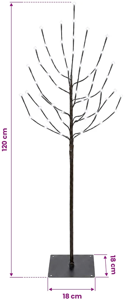 LED Kalėdų medis Juoda 120 cm Plienas 100 LED