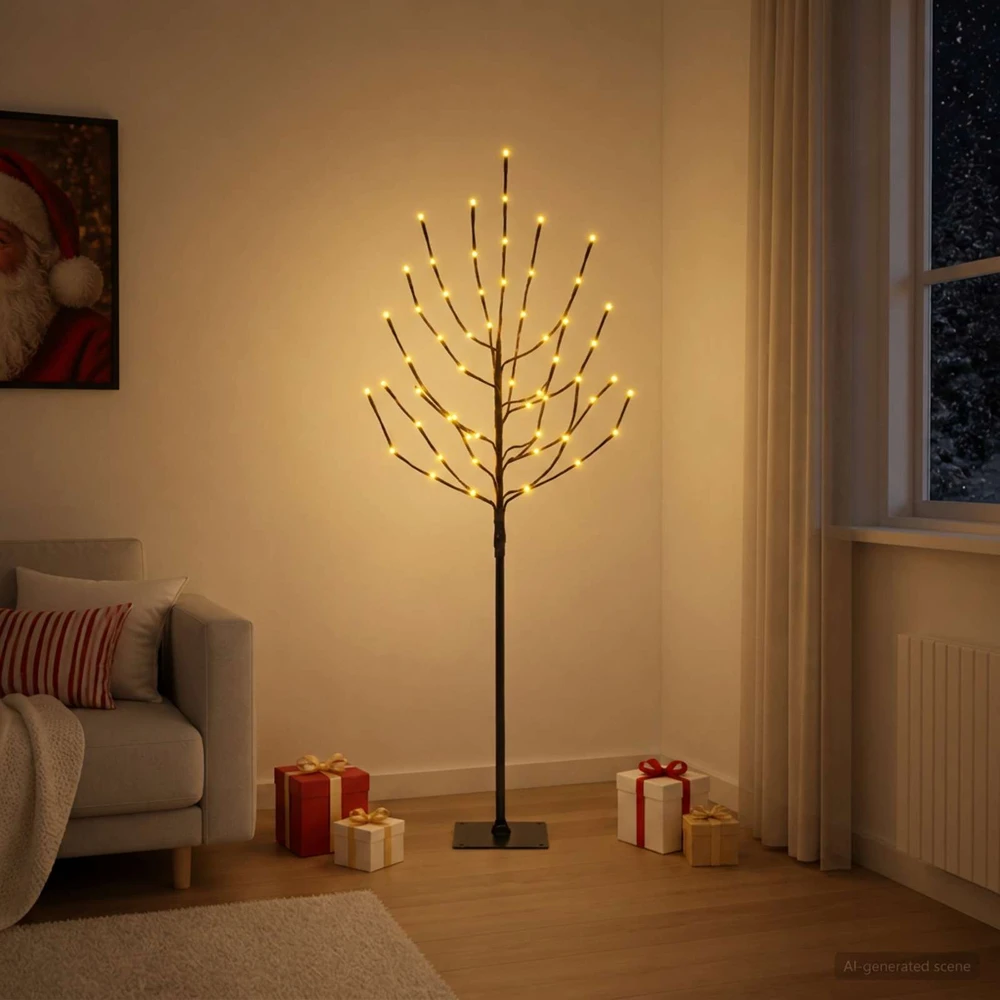 LED Kalėdų medis Juoda 120 cm Plienas 100 LED