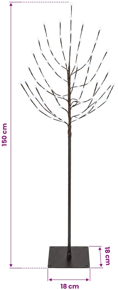 LED Kalėdų medis Juoda 150 cm Plienas 140 LED