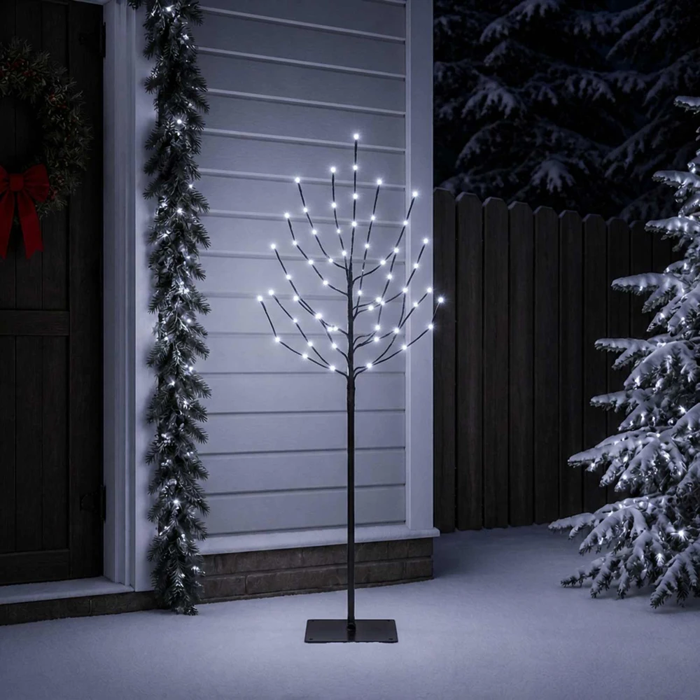 LED Kalėdų medis Juoda 150 cm Plienas 140 LED