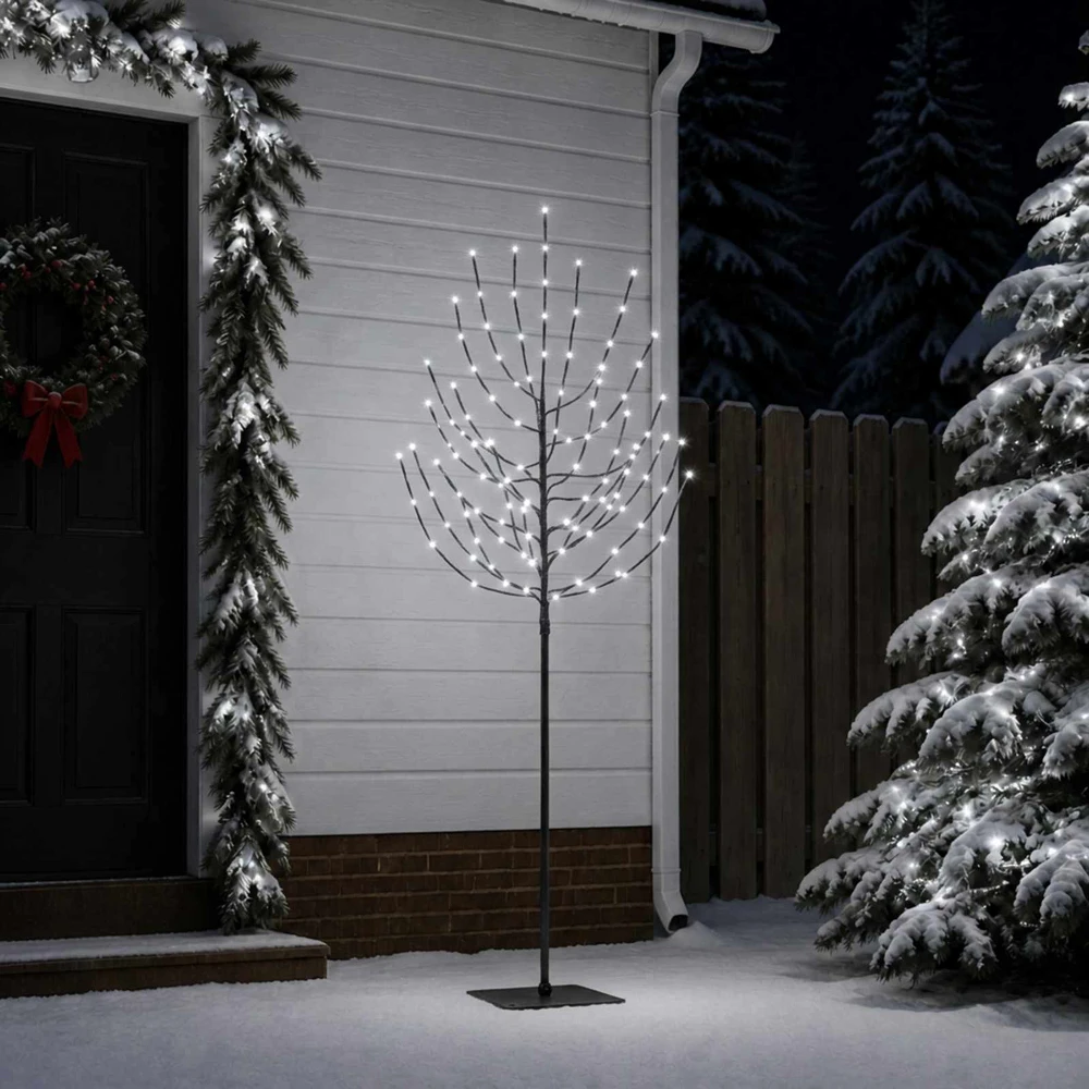 LED Kalėdų medis Juoda 20 x 20 x 180 cm Plienas 160 LED