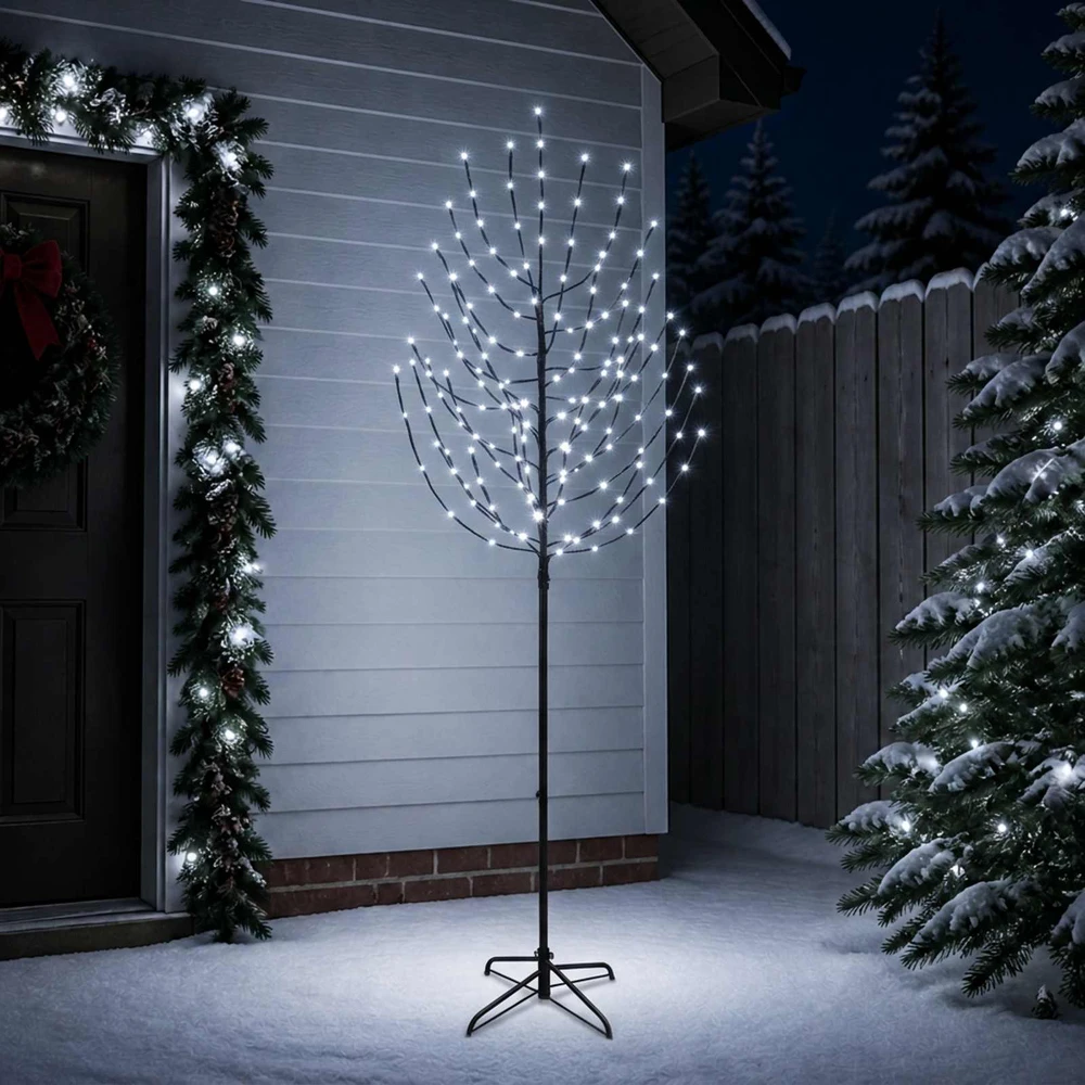 LED Kalėdų medis Juoda 240 cm Plienas 220 LED