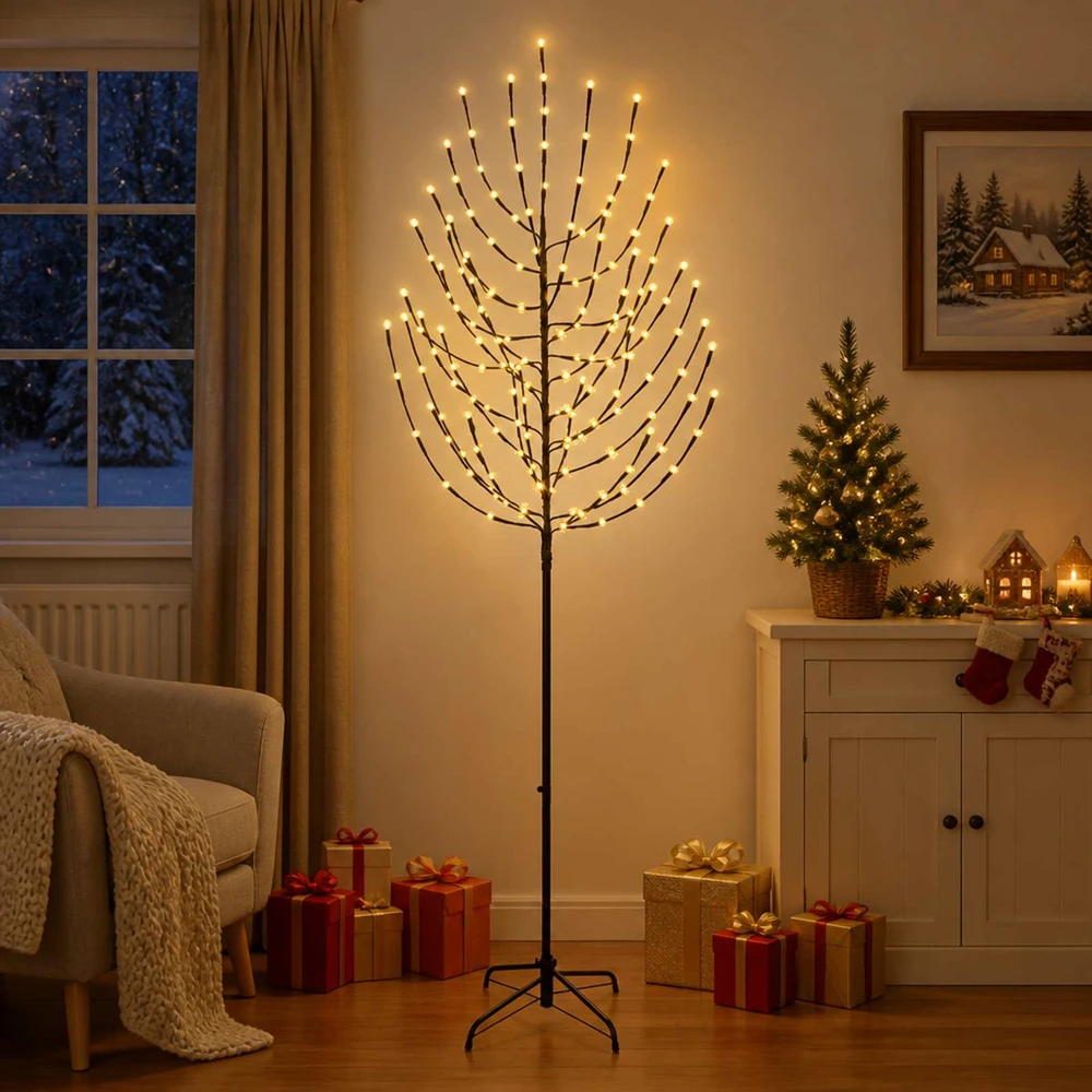 LED Kalėdų medis Juoda 210 cm Plienas 180 LED