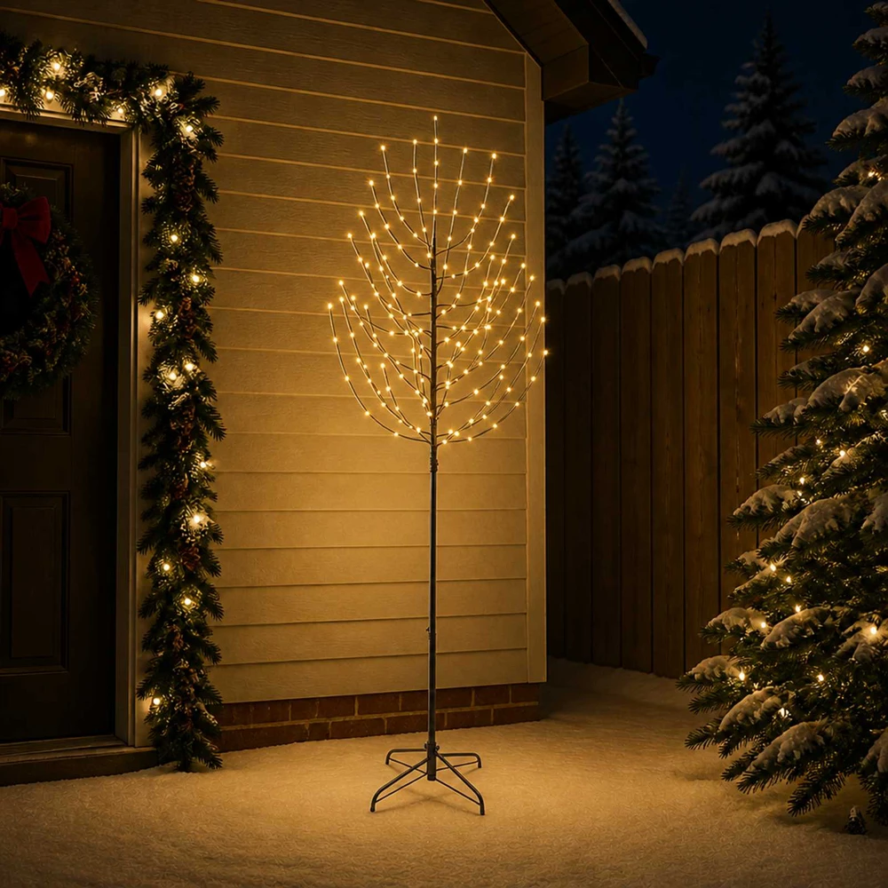 LED Kalėdų medis Juoda 210 cm Plienas 180 LED