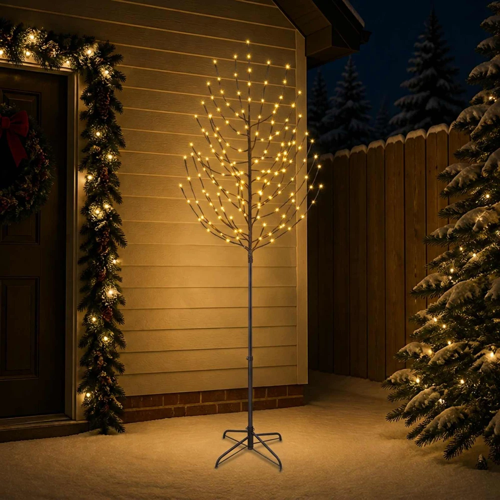 LED Kalėdų medis Juoda 47 x 240 cm Plienas 220 LED