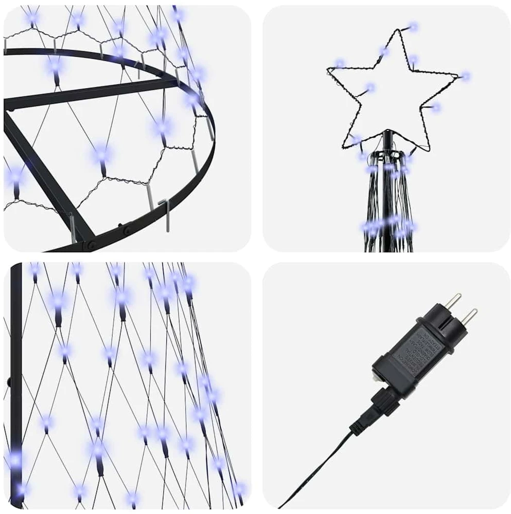 LED Kalėdų medis Mėlyna 250 cm metalas