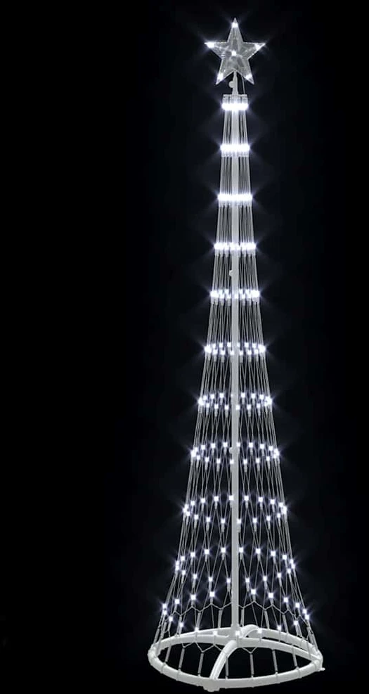 LED Kalėdų medis s stovu Šalta balta 51 x 51 x 190 cm metalas