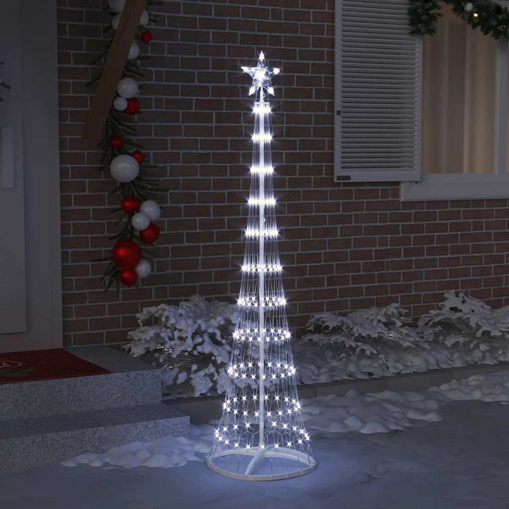 LED Kalėdų medis s stovu Šalta balta 51 x 51 x 190 cm metalas