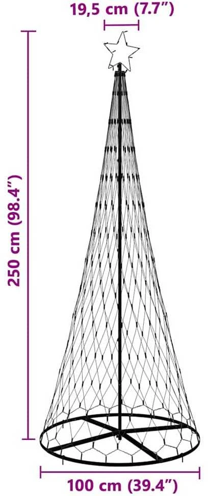 LED Kalėdų medis Šalta balta 250 cm metalas