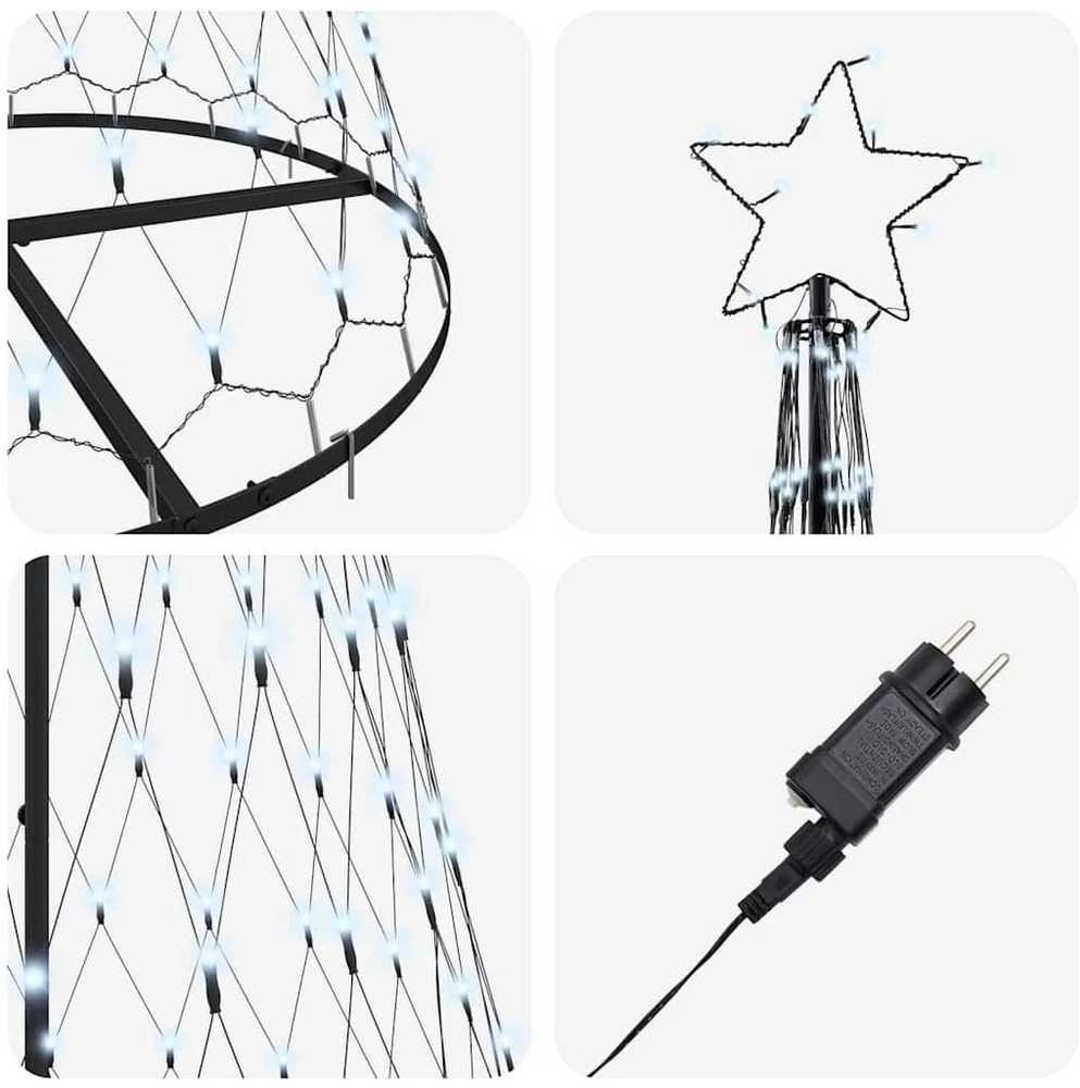 LED Kalėdų medis Šalta balta 250 cm metalas