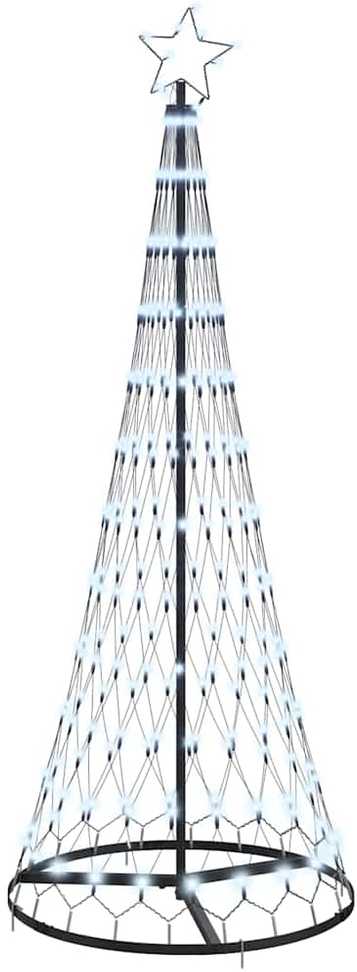 LED Kalėdų medis su 230 LED Šalta balta 184.5 cm metalas