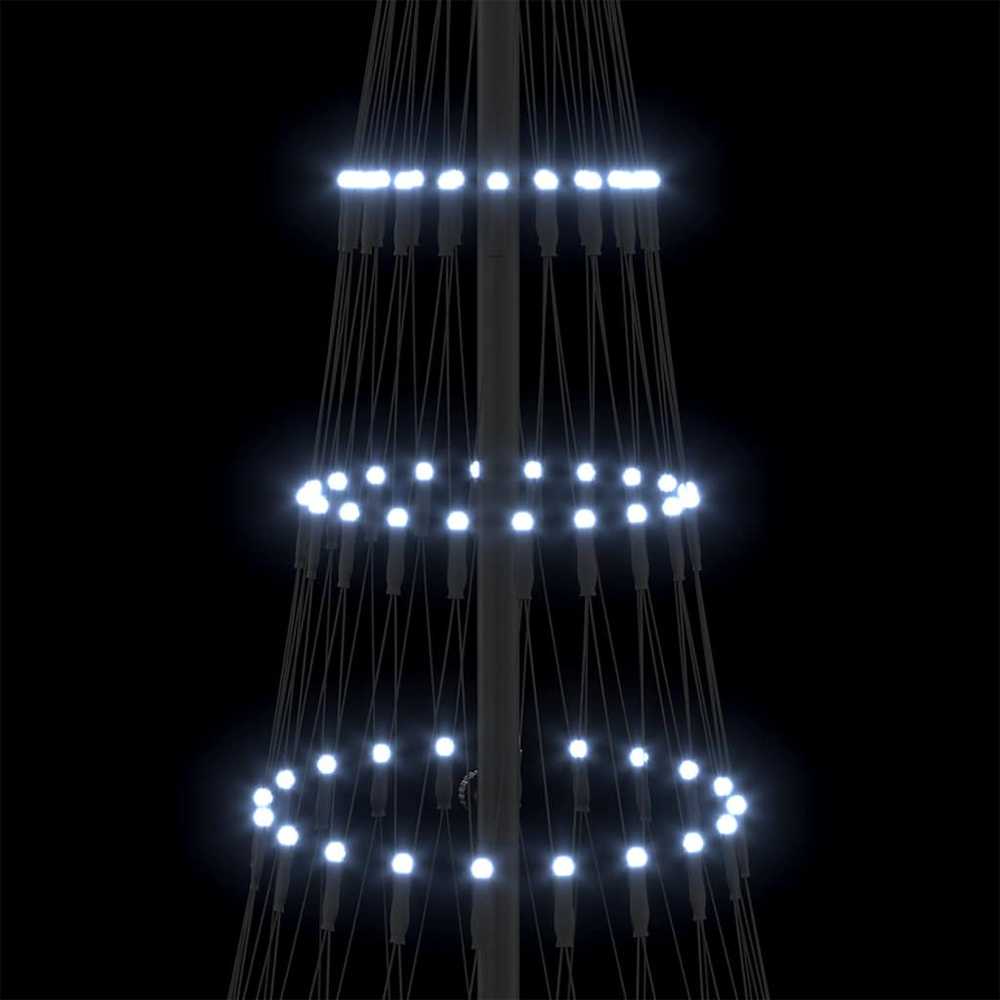 LED Kalėdų medis su 230 LED Šalta balta 184.5 cm metalas