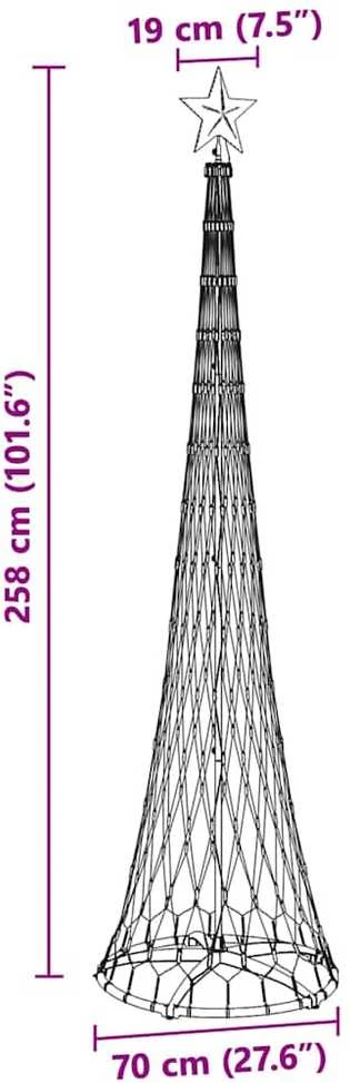 LED Kalėdų medis Šalta balta 250 cm metalas