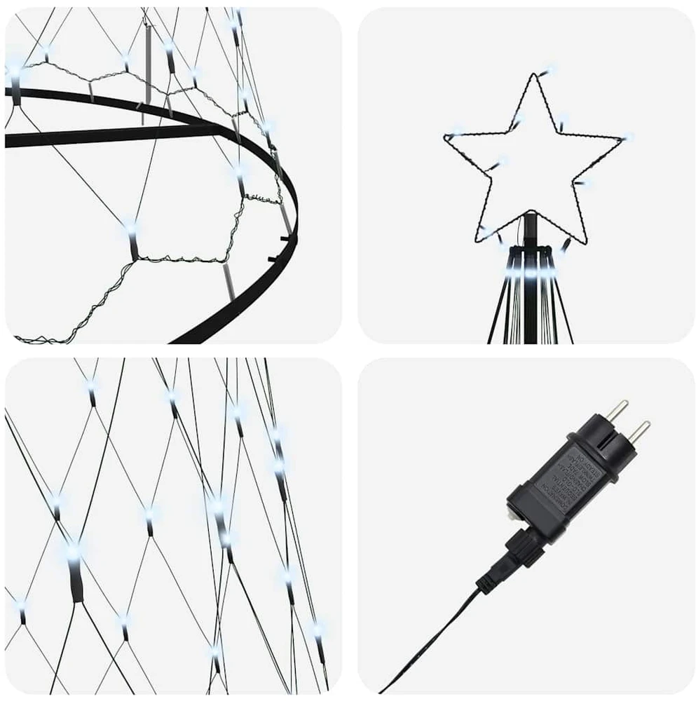 LED Kalėdų medis Šaltas baltas 500 cm metalas