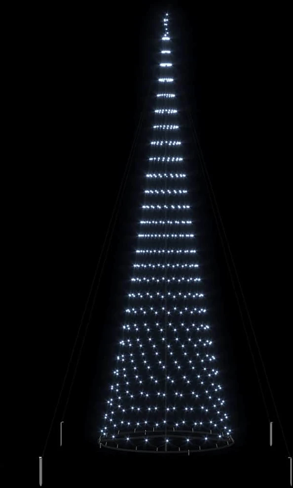 LED Kalėdų medis Šaltas baltas 500 cm metalas