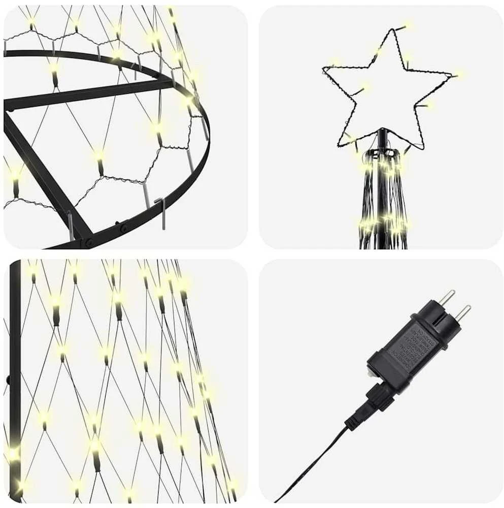 LED Kalėdų medis Šilta balta 250 cm metalas