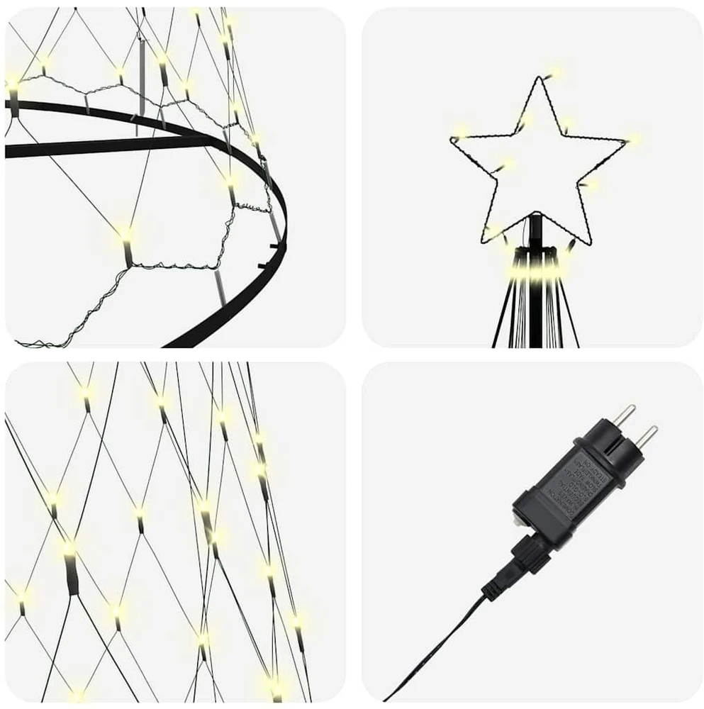 LED Kalėdų medis Šilta balta 500 cm metalas