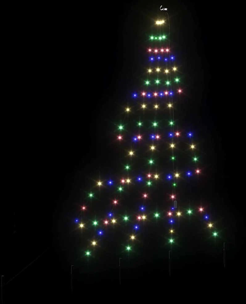 LED Kalėdinė eglutė su žemės kuoleliais Įvairiaspalvis 182 cm