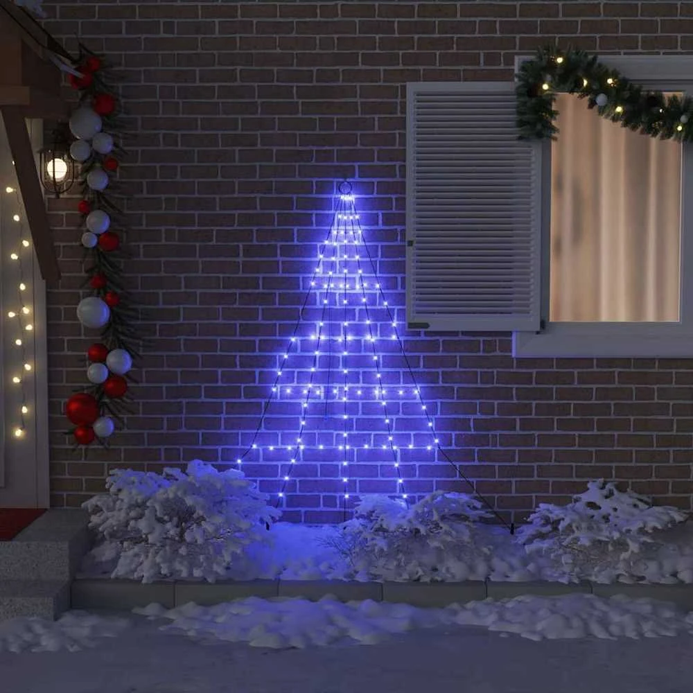 LED Kalėdinė eglutė su žemės kuoleliais Mėlyna 182 cm Metalas