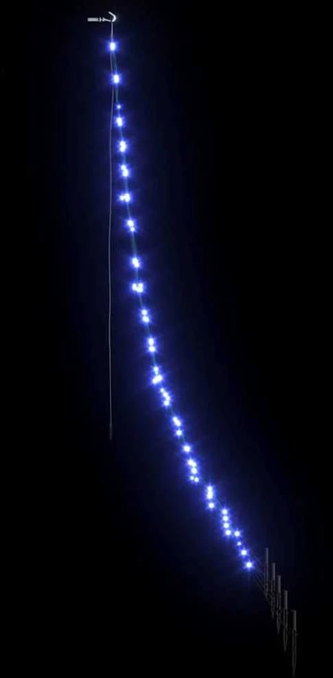 LED Kalėdinė eglutė su žemės kuoleliais Mėlyna 182 cm Metalas