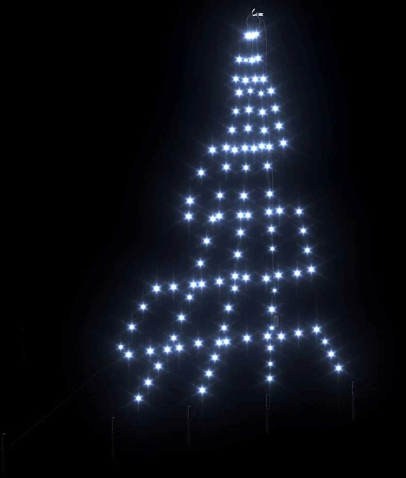 LED Kalėdinė eglutė su žemės kuoleliais Šalta balta 182 cm