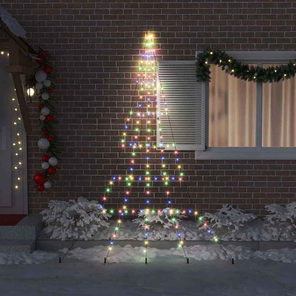LED Kalėdinė eglutė su žemės kuoleliais Įvairiaspalvis 306 cm