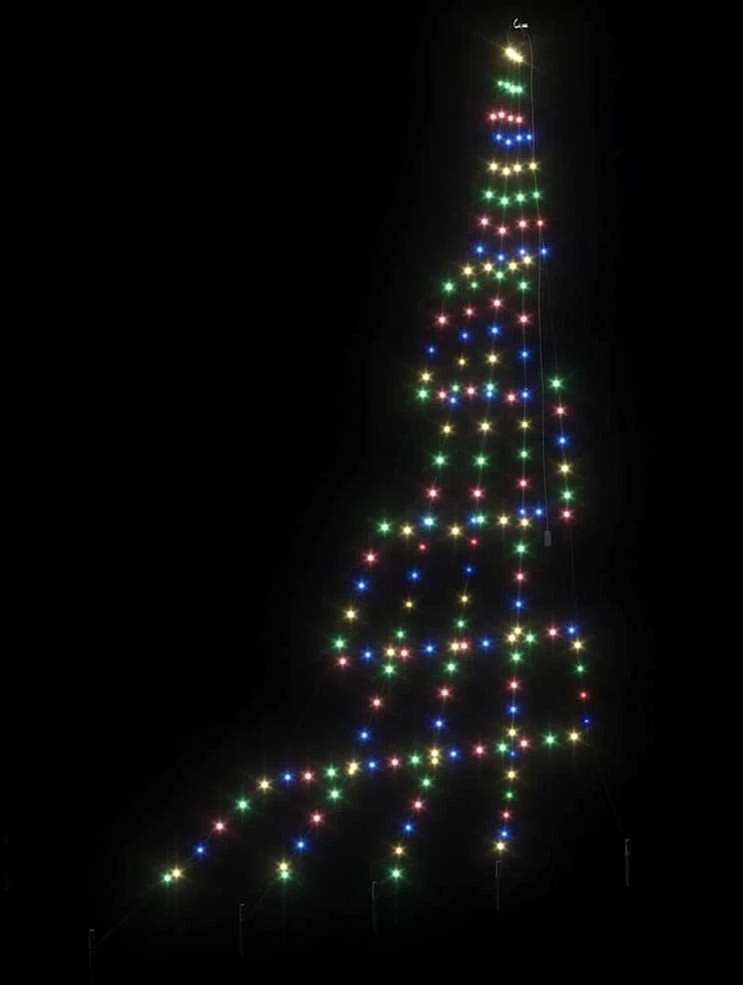 LED Kalėdinė eglutė su žemės kuoleliais Įvairiaspalvis 306 cm