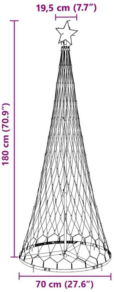 LED Kalėdų medis Įvairiaspalvis 184.5 cm metalas