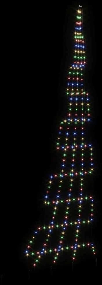 LED Kalėdinė eglutė su žemės kuoleliais Įvairiaspalvis 511 cm