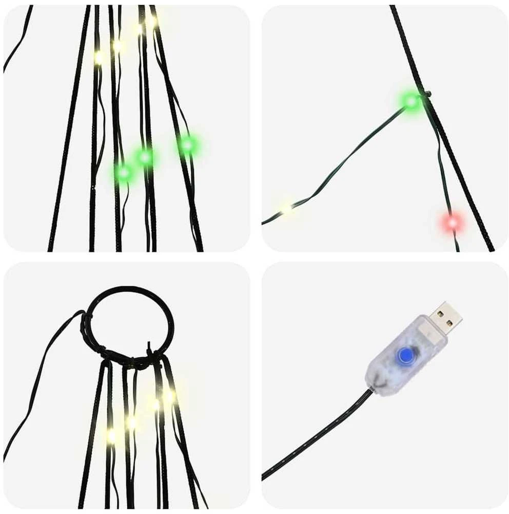 LED Kalėdinė eglutė su žemės kuoleliais Įvairiaspalvis 511 cm