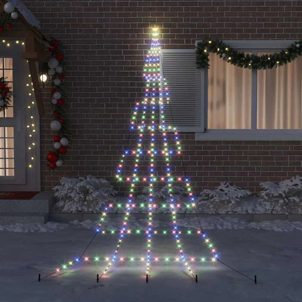 LED Kalėdinė eglutė su žemės kuoleliais Įvairiaspalvis 511 cm