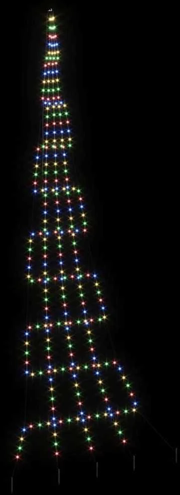 LED Kalėdinė eglutė su žemės kuoleliais Įvairiaspalvis 511 cm