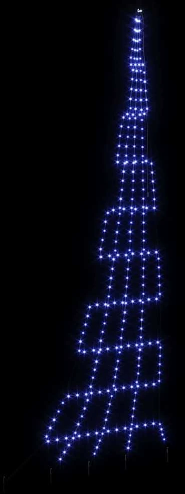 LED Kalėdinė eglutė su žemės kuoleliais Mėlyna 511 cm Metalas