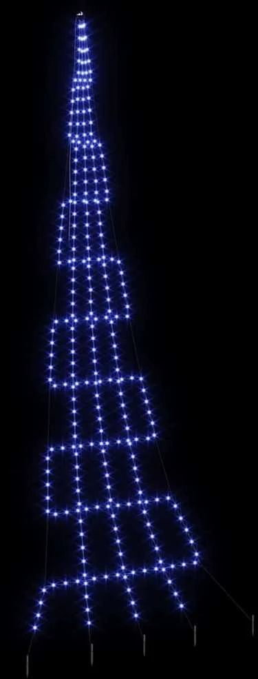 LED Kalėdinė eglutė su žemės kuoleliais Mėlyna 511 cm Metalas