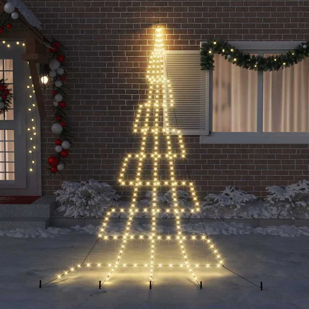 LED Kalėdinė eglutė su žemės kuoleliais Šilta balta 511 cm