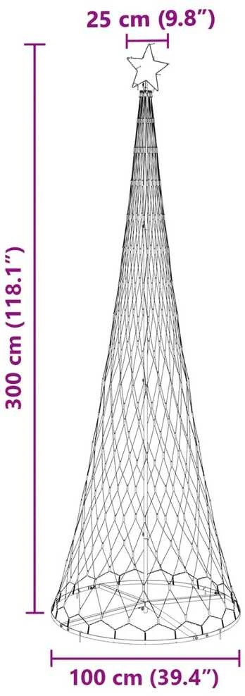 LED Kalėdų medis Mėlyna 300 cm metalas