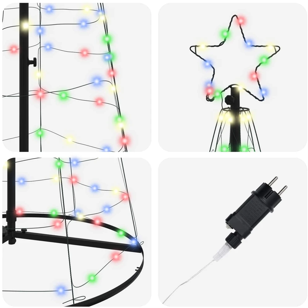 LED Kalėdų medis EKENAS 250 cm 390 LED Įvairių spalvų Plienas