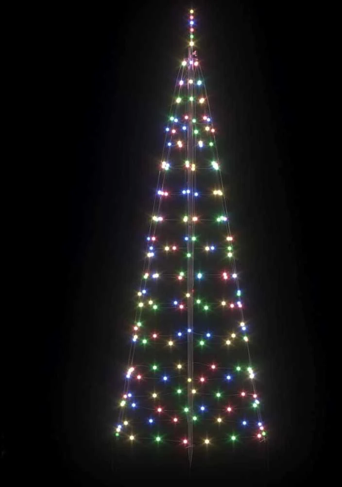 LED Kalėdinė eglutė su žemės kuoleliais Įvairiaspalvis 250 cm