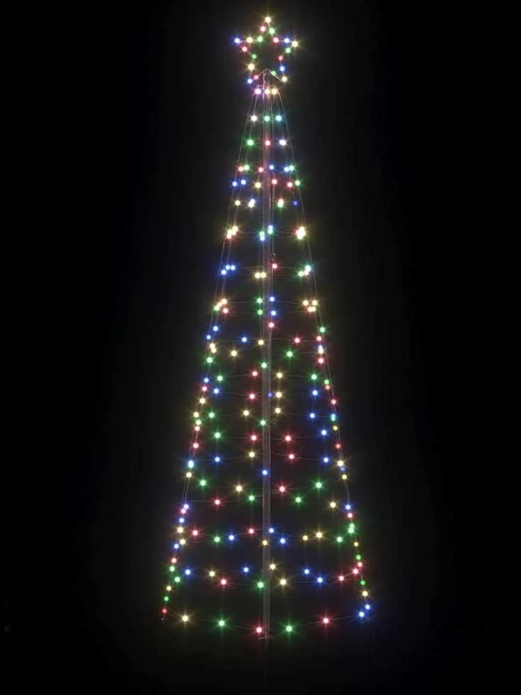 LED Kalėdinė eglutė su žemės kuoleliais Įvairiaspalvis 250 cm