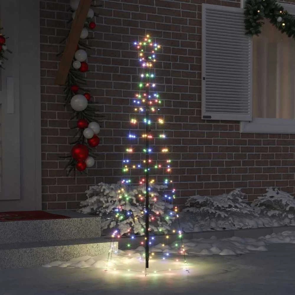 LED Kalėdinė eglutė su žemės kuoleliais Įvairiaspalvis 250 cm